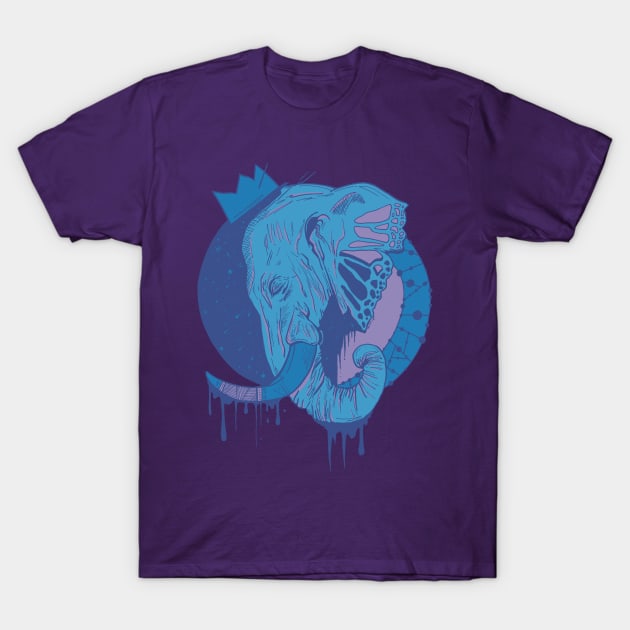 Mountain Blue Royal Elephant T-Shirt by kenallouis